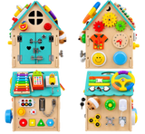 Montessori Busy House - Blue & Wood