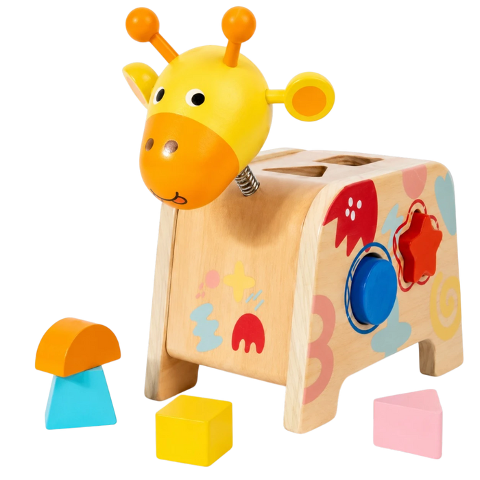 Montessori Wooden Giraffe Shaped Intelligence Box