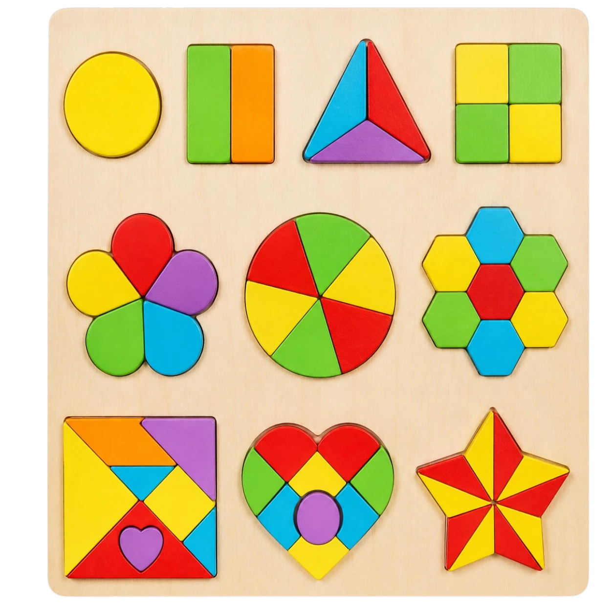 Montessori Wooden Pattern Puzzle Board