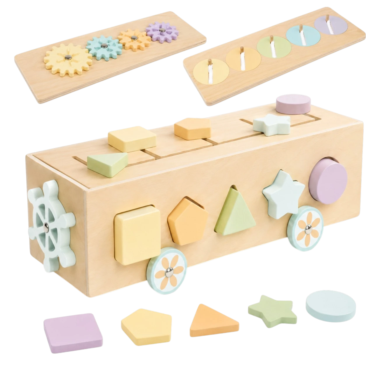 Montessori Wooden Shape Sorter Train