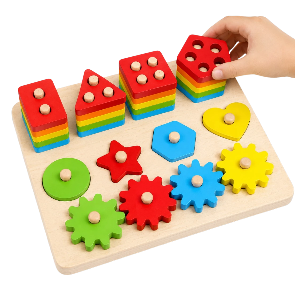 Montessori Wooden Shape Set Pillar