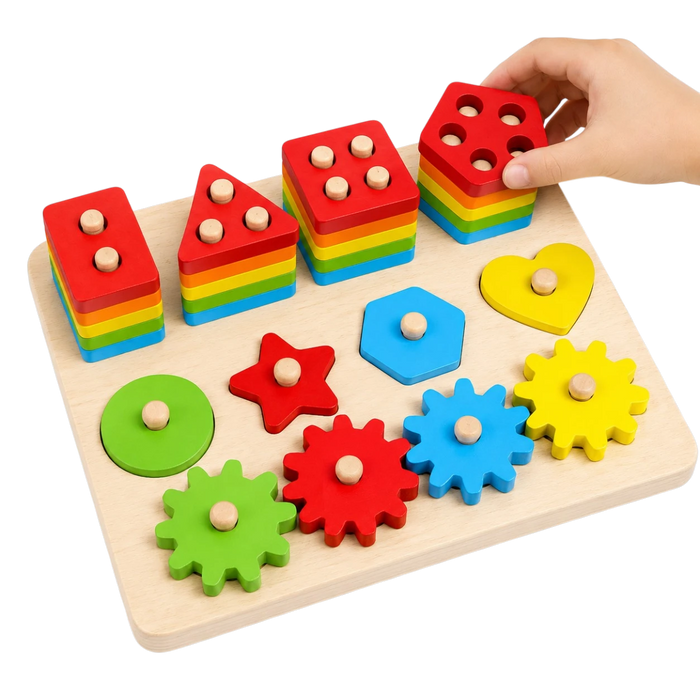 Montessori Wooden Shape Set Pillar