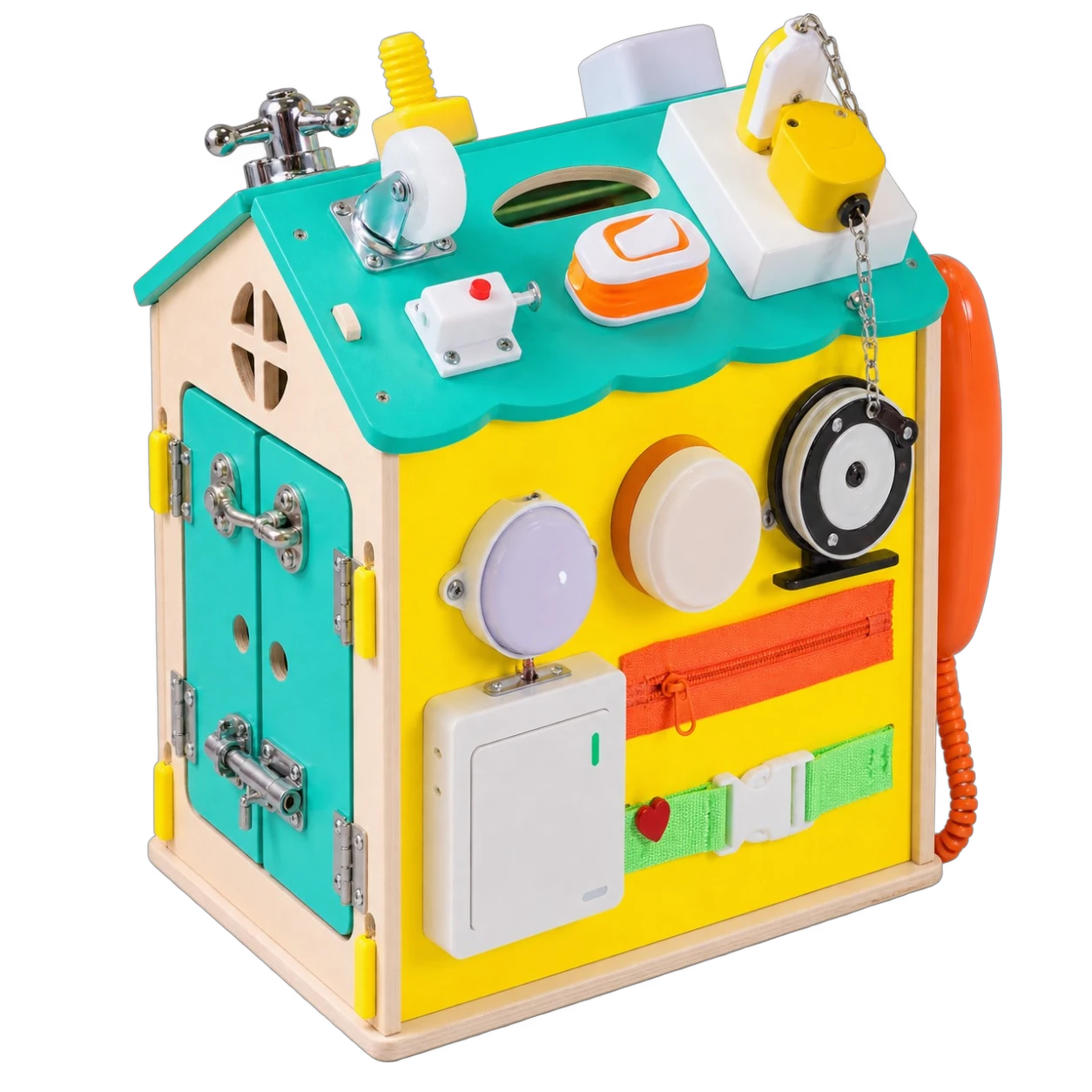 Montessori Busy House - Blue & Yellow
