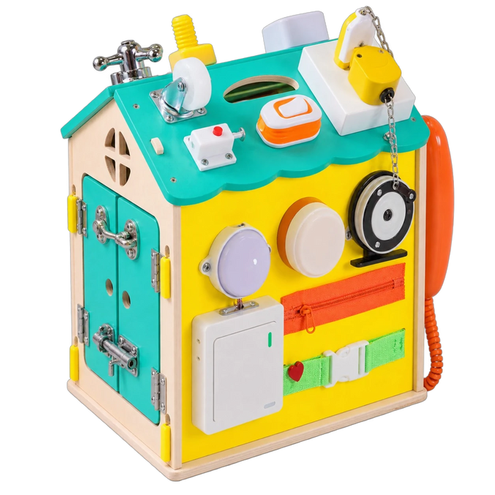 Montessori Busy House - Blue & Yellow