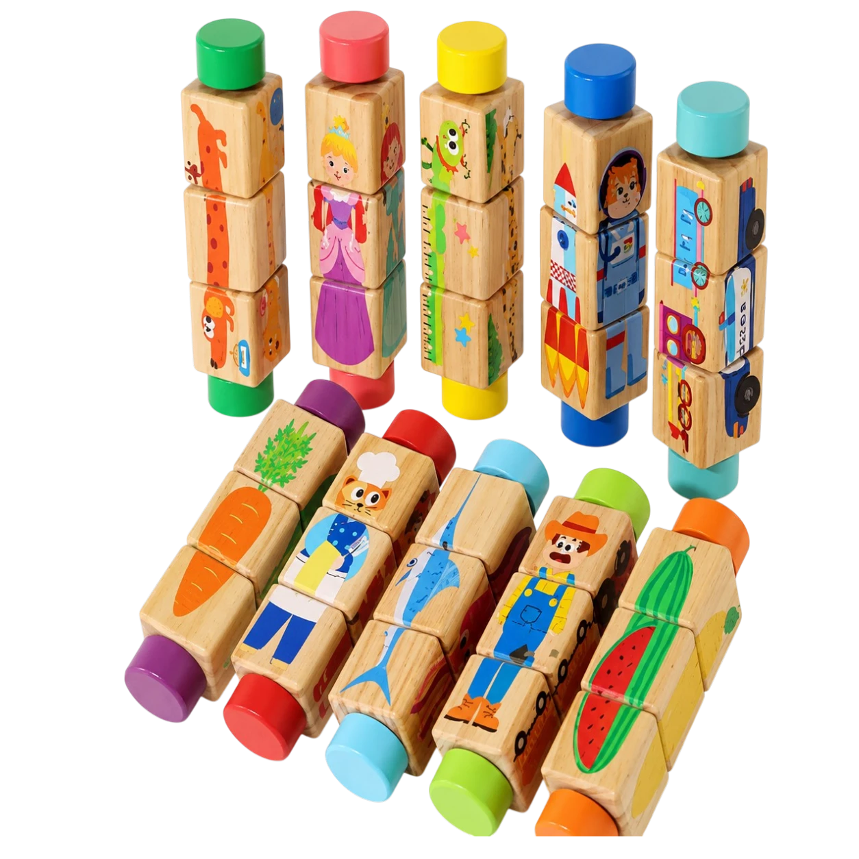 Montessori Baby Buildind Blocks - Transforming Cubes